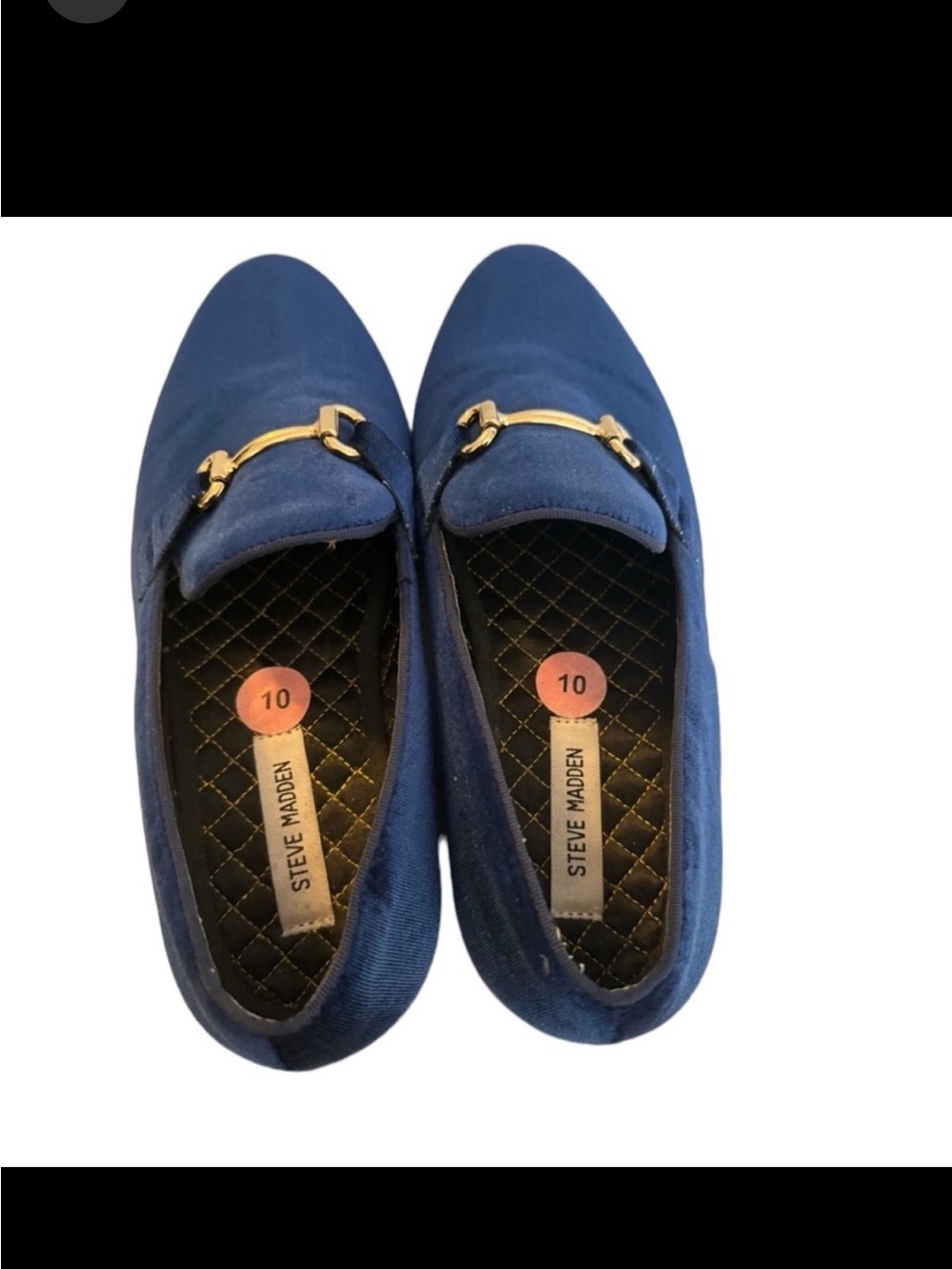 Steve Madden Blue Slip-On Loafers with Gold Bit size 10